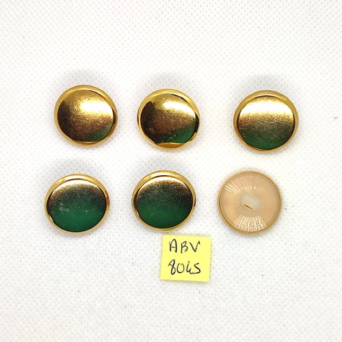 6 boutons en métal doré et nylon - 21mm - abv8045