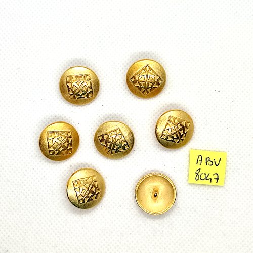 8 boutons en métal doré - 18mm - abv8047