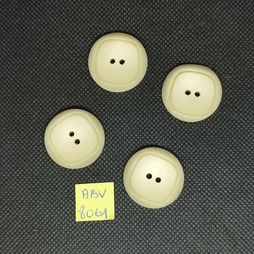 4 boutons en résine beige - 26mm - abv8061