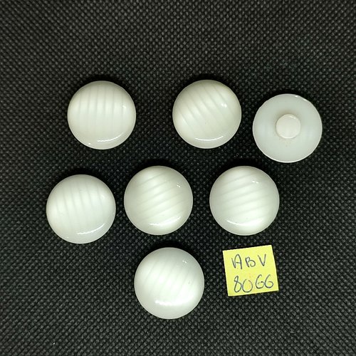 7 boutons en résine blanc cassé - 22mm - abv8066