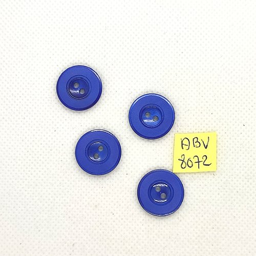 4 boutons en résine bleu - 17mm - abv8072