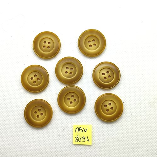 8 boutons en résine vert / kaki - 23mm - abv8094