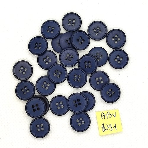 27 boutons en résine bleu foncé - 18mm - abv8091