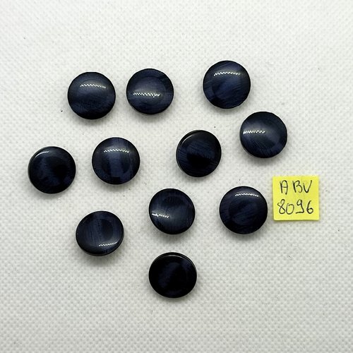 11 boutons en résine bleu - 15mm - abv8096