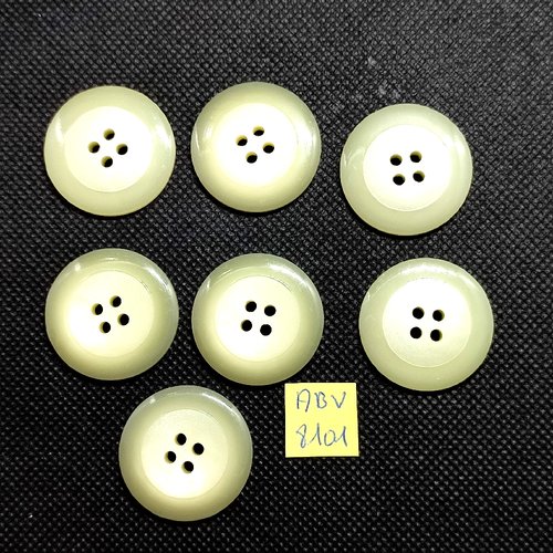 7 boutons en résine beige - 27mm - abv8101