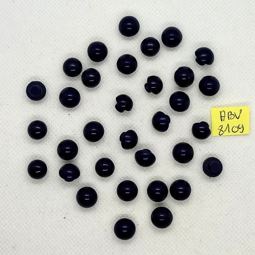 33 boutons en résine bleu foncé - 10mm - abv8109