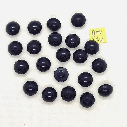 21 boutons en résine bleu foncé - 14mm - abv8111