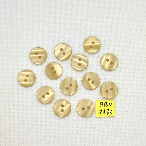 13 boutons en résine beige - 14mm - abv8185