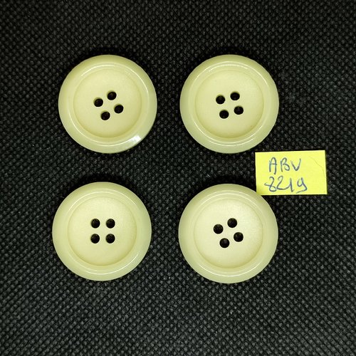 4 boutons en résine ivoire - 26mm - abv8219