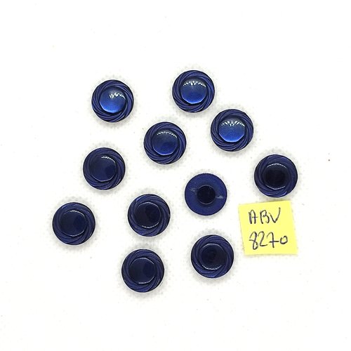 11 boutons en résine bleu - 12mm - abv8270