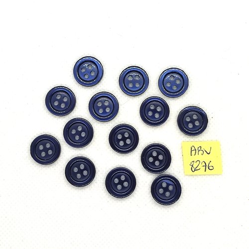 14 boutons en résine bleu - 14mm - abv8276