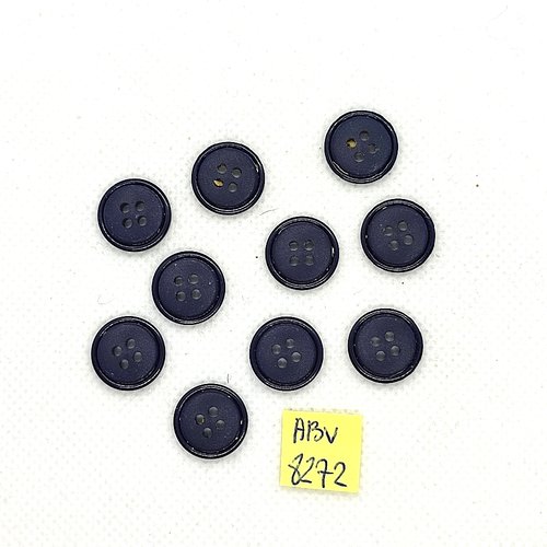 10 boutons en résine bleu nuit - 13mm - abv8272