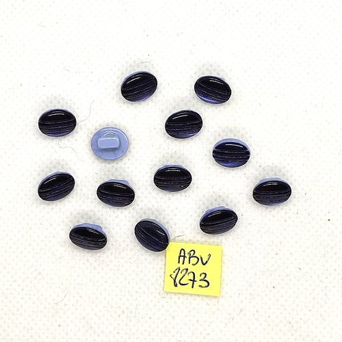 13 boutons en résine bleu - 9mm - abv8273
