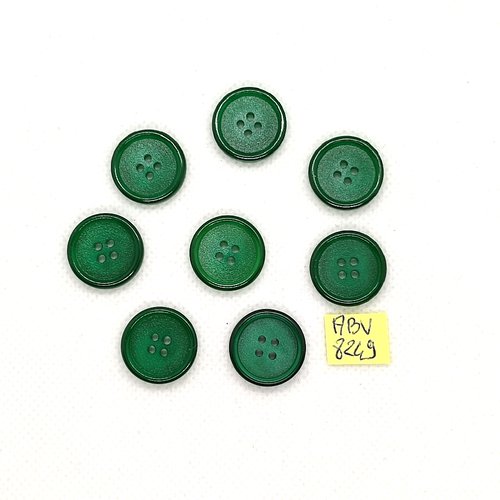 8 boutons en résine vert - 18mm - abv8249