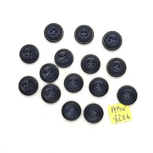 15 boutons en résine bleu nuit - 15mm - abv8258