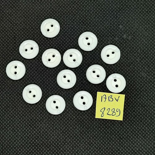 13 boutons en résine blanc - 12mm - abv8289