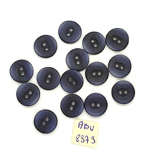 15 boutons en résine noir - 15mm - abv8373