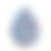 1 breloque filigrané ovale - multicolore dos bleu - métal - 68x45mm - 53-4