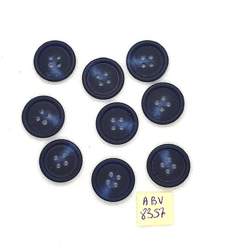 9 boutons en résine bleu - 20mm - abv8357