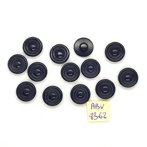 13 boutons en résine bleu foncé - 15mm - abv8362