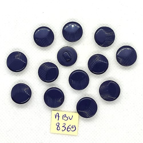 13 boutons en résine bleu - 13mm - abv8369