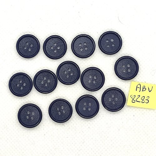 13 boutons en résine bleu - 14mm - abv8283