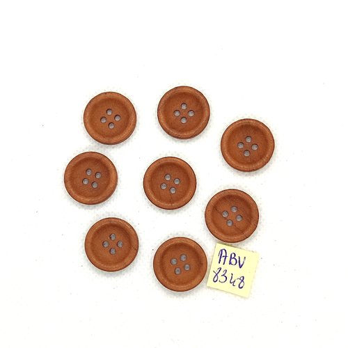 8 boutons en résine marron - 18mm - abv8348