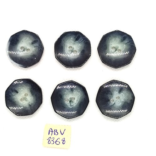 6 boutons en résine gris - 26mm - abv8368