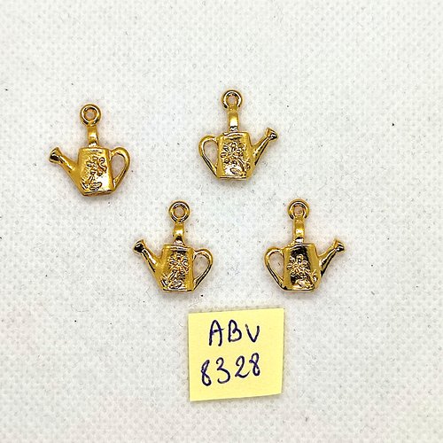 4 breloques en métal doré - arrosoir - 15x18mm - abv8328