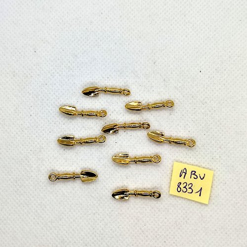 9 breloques en métal doré - pelles - 5x22mm - abv8331