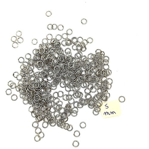 1 lot de 400 anneaux de jonctions argenté mat - 5mm