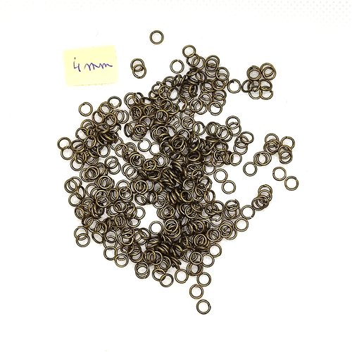 1 lot de 400 anneaux de jonctions bronze - 4mm