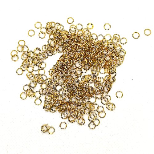 1 lot de 250 anneaux de jonctions doré - 5mm