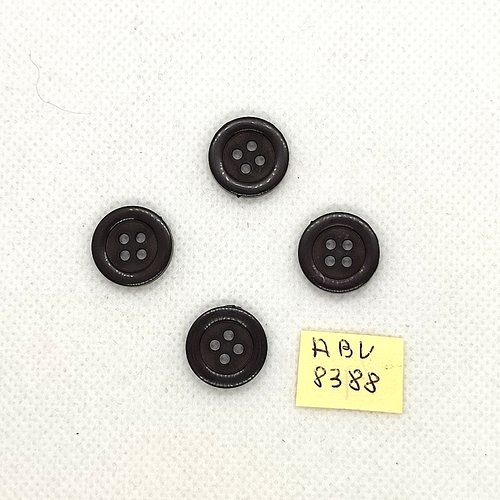 4 boutons en résine marron - 15mm - abv8388