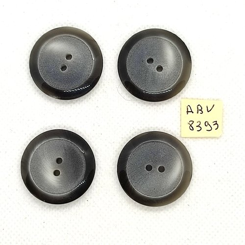 4 boutons en résine gris - 28mm - abv8393