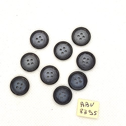 9 boutons en résine gris - 14mm - abv8395