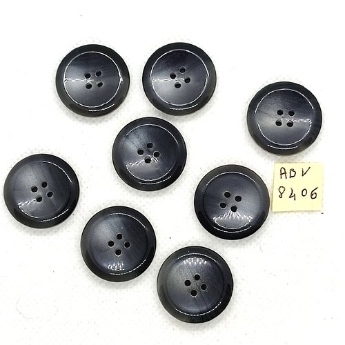 8 boutons en résine gris - 23mm - abv8406