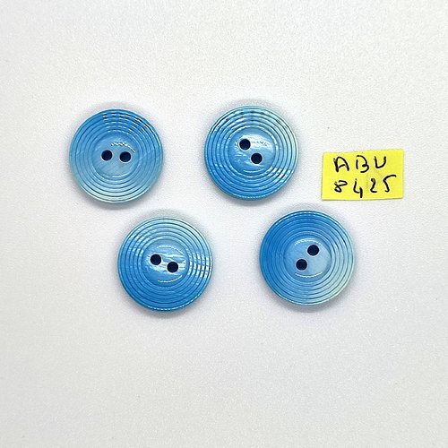 4 boutons en résine bleu - 18mm - abv8425