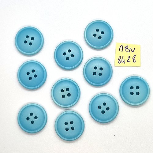 10 boutons en résine bleu - 18mm - abv8428