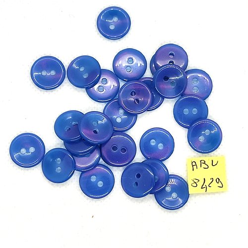 26 boutons en résine bleu - 13mm - abv8429