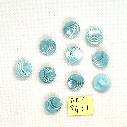 10 boutons en résine bleu - 12mm - abv8431