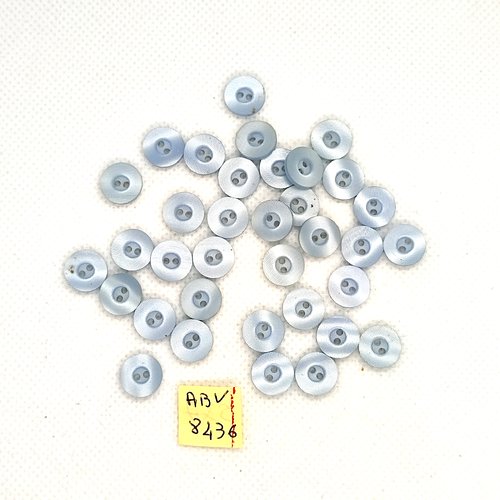 35 boutons en résine bleu - 10mm - abv8436