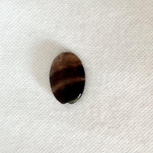 1 perle agate marron / gris- 28x20mm