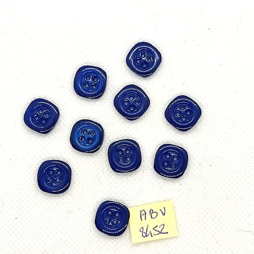 10 boutons en résine bleu - 13mm - abv8452
