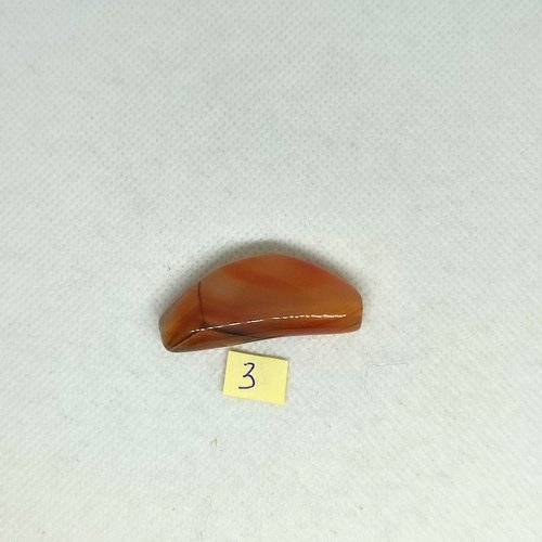 1 perle agate orangé et crème - 19x42mm - 99-3
