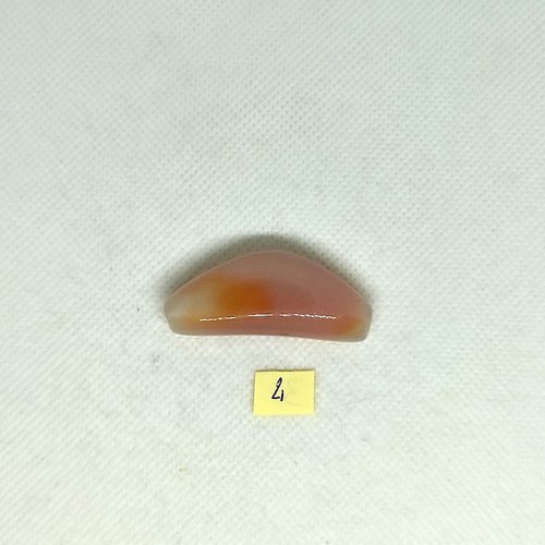 1 perle agate orangé et crème - 19x42mm - 99-4