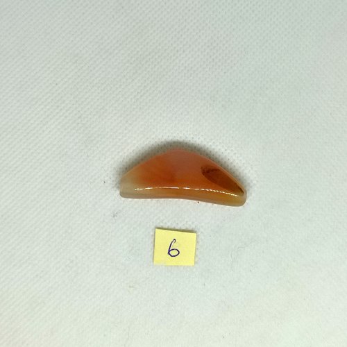 1 perle agate orangé et crème - 19x42mm - 99-6