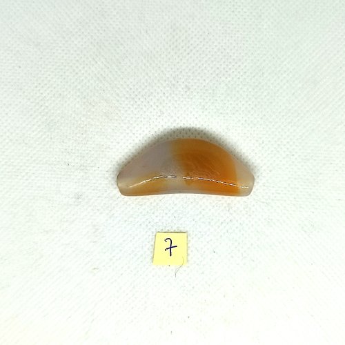 1 perle agate orangé et crème - 19x42mm - 99-7