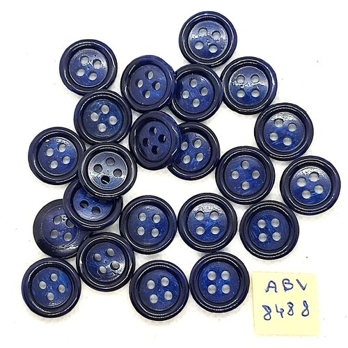 21 boutons en résine bleu foncé - 15mm - abv8488