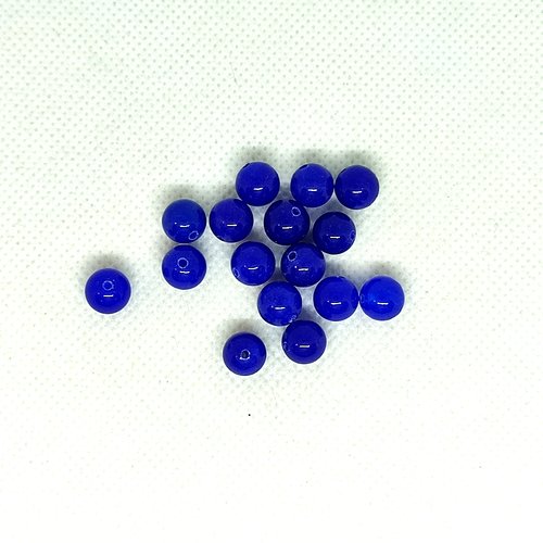 16 perles gemme bleu - lapis lazulli - 8mm